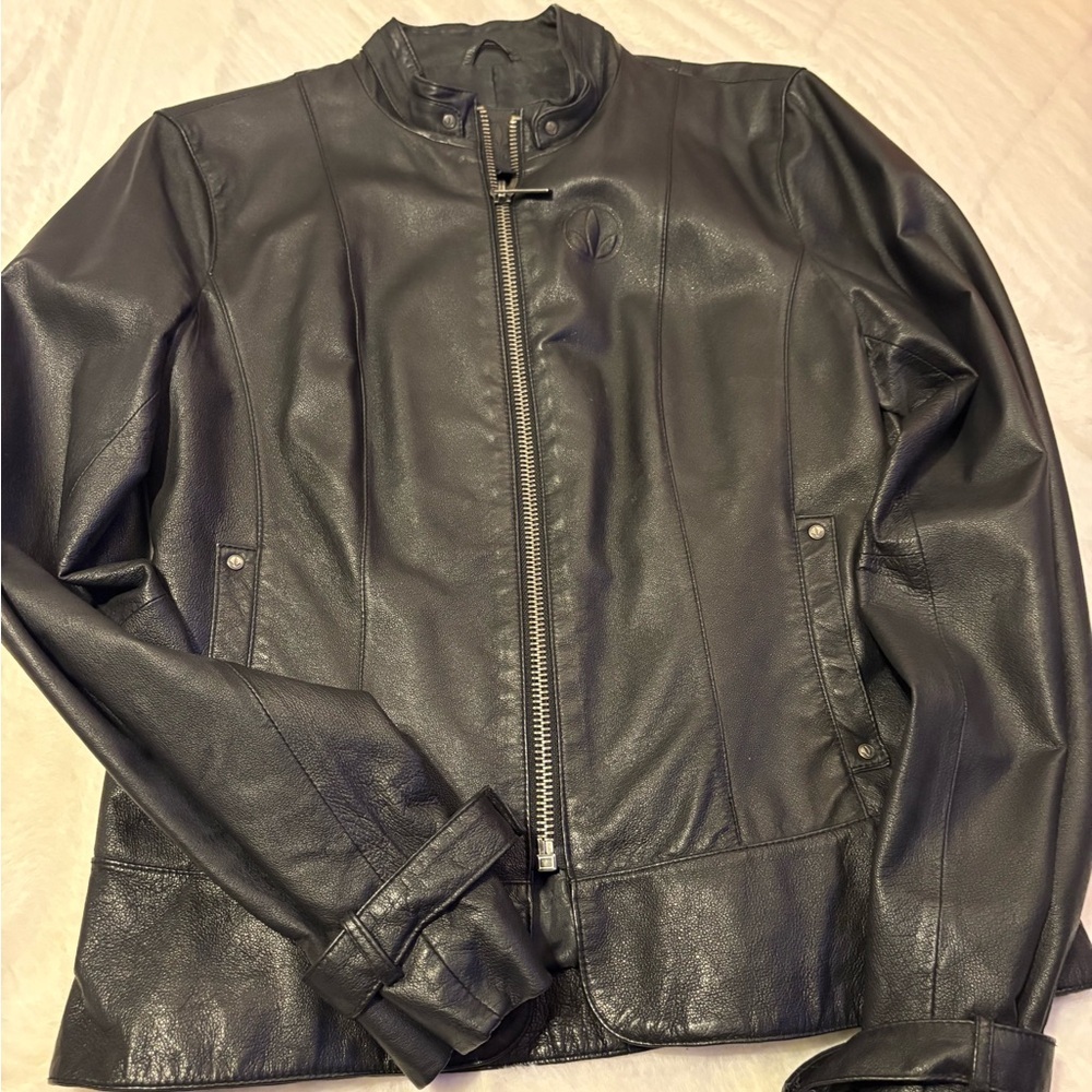 Herbal Life sze Med career Black Leather Jacket